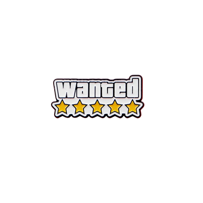 Full Wanted Level 5 Star Gaming Open World Video Retro Game Inspired Enamel Lapel Pin