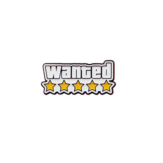Full Wanted Level 5 Star Gaming Open World Video Retro Game Inspired Enamel Lapel Pin