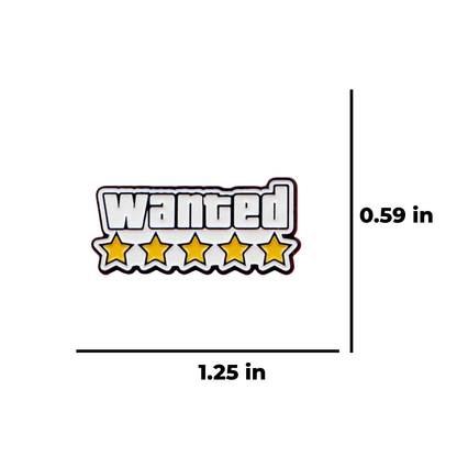 Full Wanted Level 5 Star Gaming Open World Video Retro Game Inspired Enamel Lapel Pin