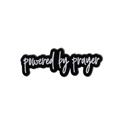 Cute "Powered by Prayer" Faith-Based and Motivational Religious or Christian Faith Inspirational Enamel Pin Lapel Badge