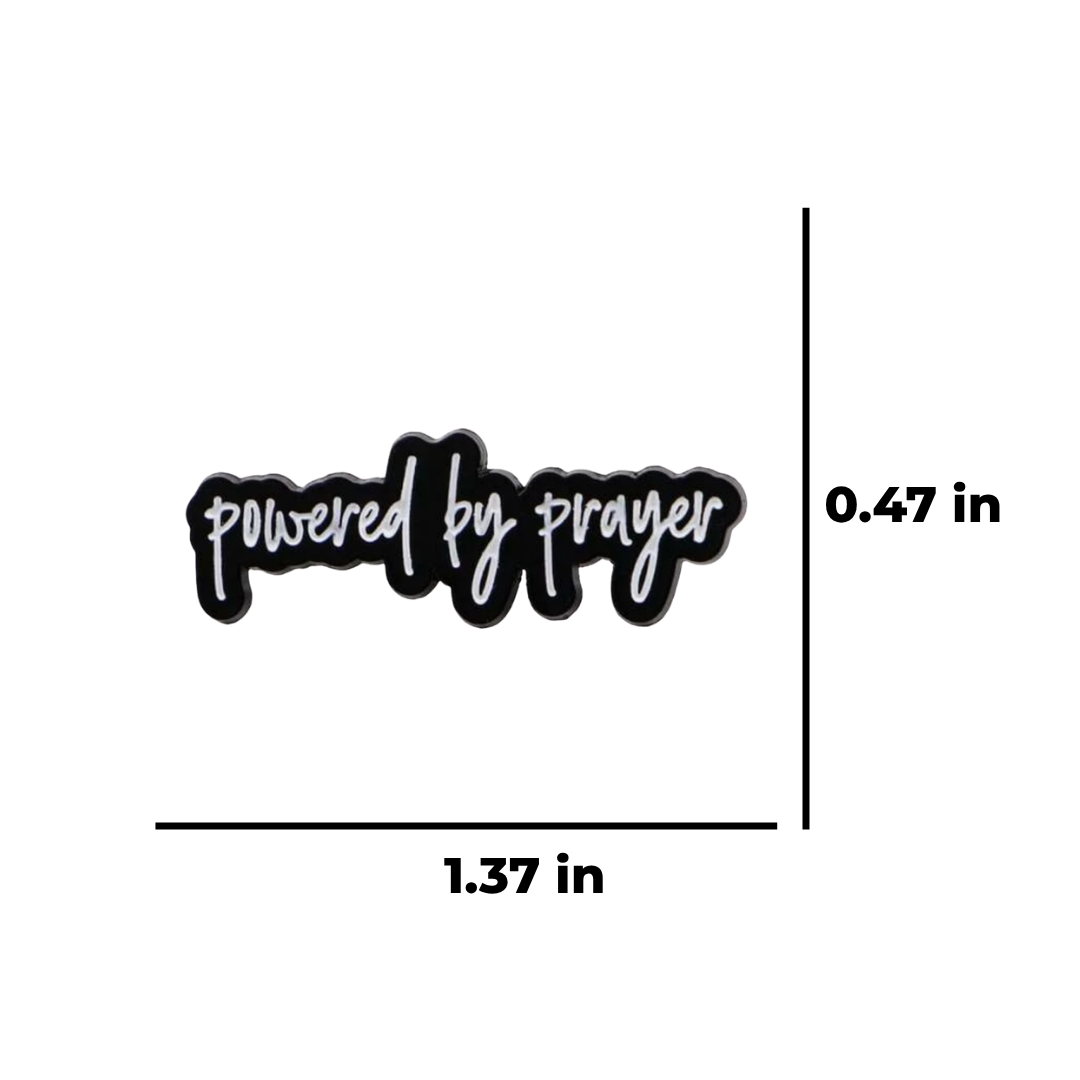 Cute "Powered by Prayer" Faith-Based and Motivational Religious or Christian Faith Inspirational Enamel Pin Lapel Badge