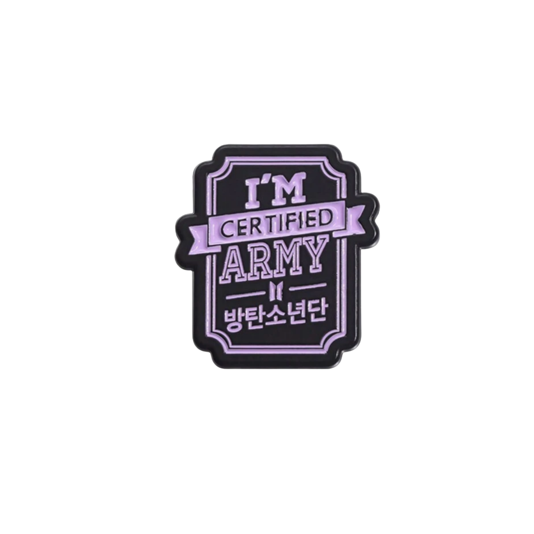 K-Pop BTS Music Boy Band Aesthetic Enamel Pin - Pop Culture Fandom Purple Heart & Lightstick Inspired Accessory
