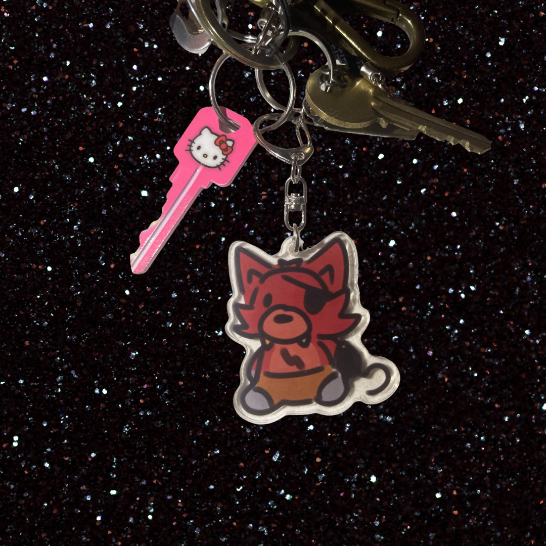 Five Nights at Freddy's Fan Out-of-Order Pirate Rusty Animatronic Fox Acrylic Keychain or Horror Indie Game Inspired Charm