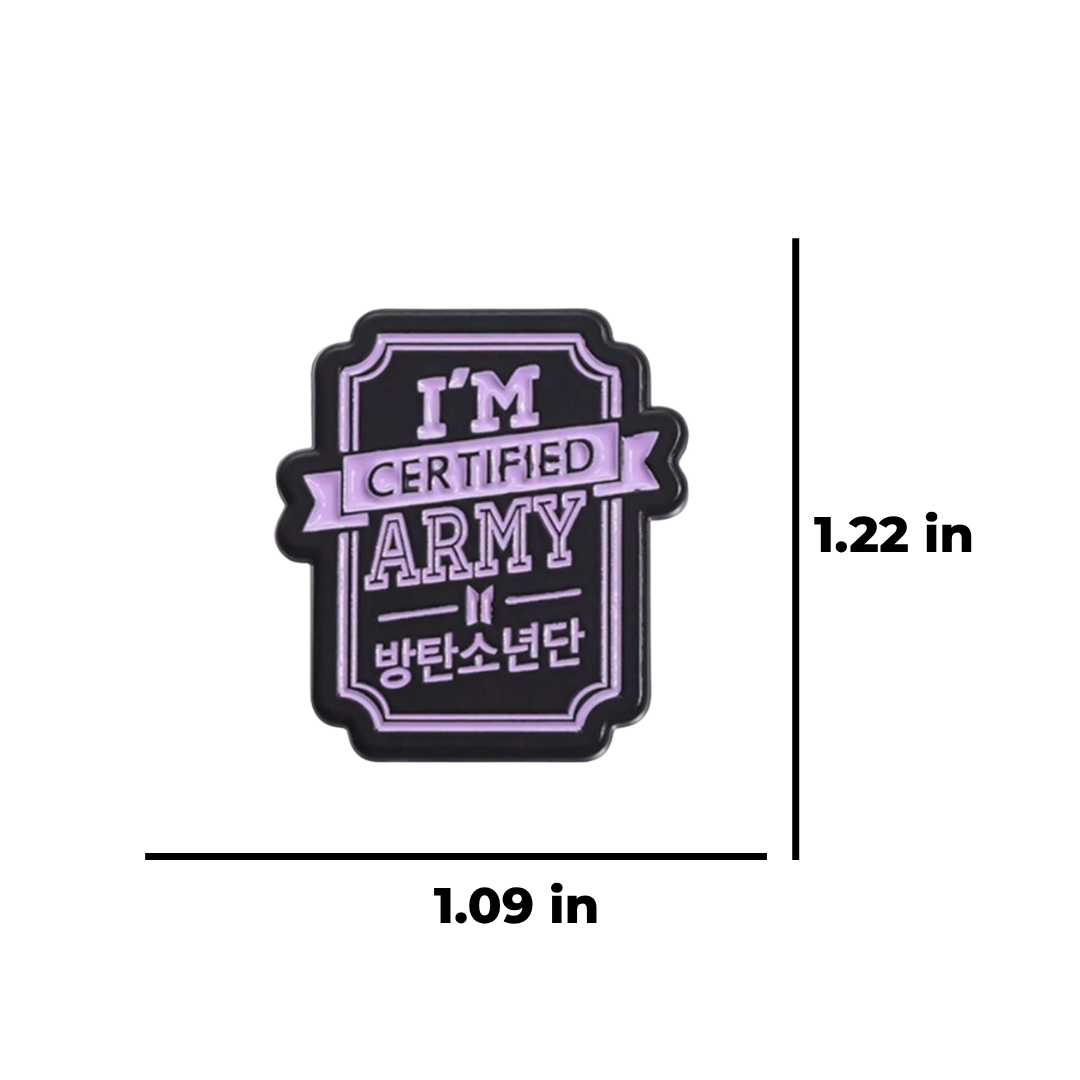 K-Pop BTS Music Boy Band Aesthetic Enamel Pin - Pop Culture Fandom Purple Heart & Lightstick Inspired Accessory
