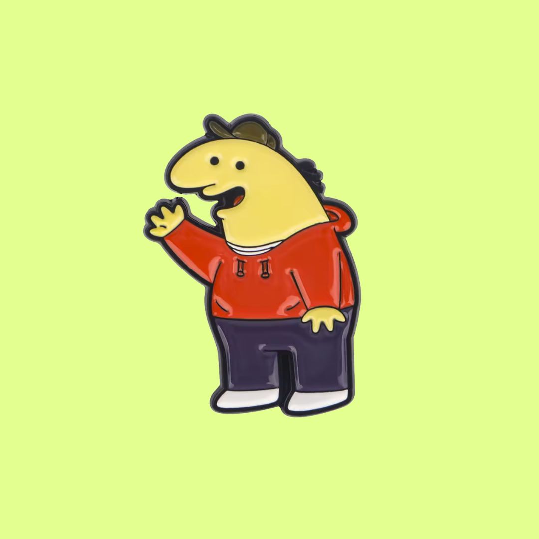 Charlie Enamel Pin from Smiling Friends Surreal Indie Animation Cartoon Collectible Funny Gift for Fans