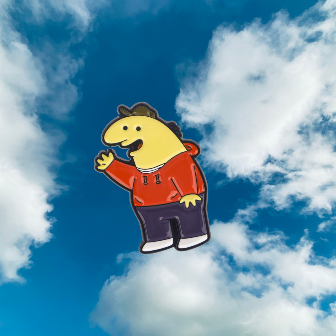 Charlie Enamel Pin from Smiling Friends Surreal Indie Animation Cartoon Collectible Funny Gift for Fans