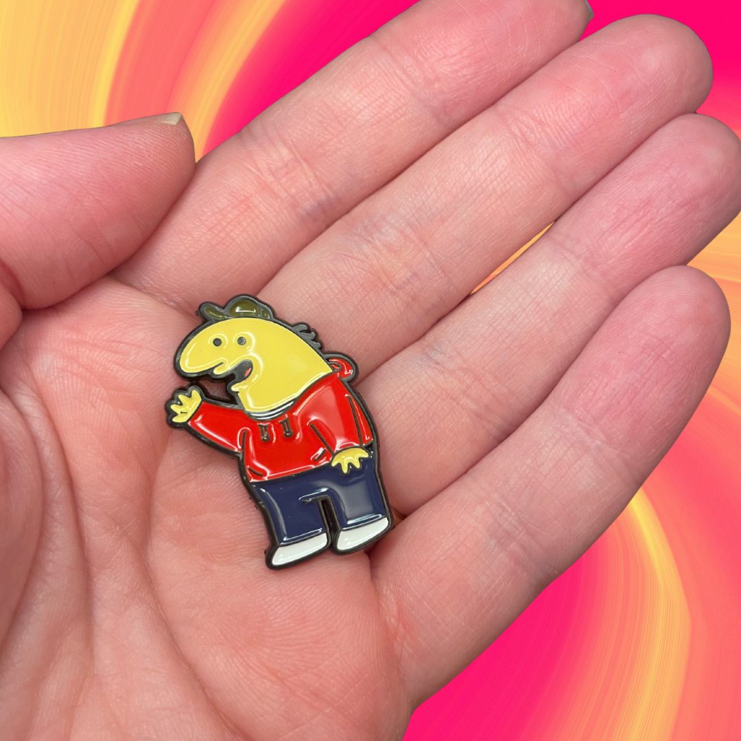 Charlie Enamel Pin from Smiling Friends Surreal Indie Animation Cartoon Collectible Funny Gift for Fans