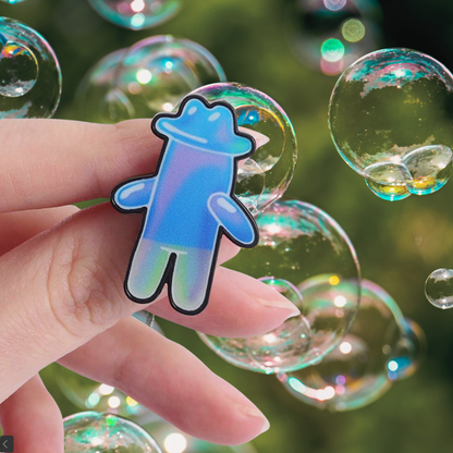 Whimsical Blue Bubble Friend Retro Animation 90s Nostalgia Enamel Pin