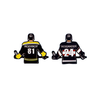 Set of 2 Heated Rivalry Bookish Hockey Number 81 & 24 ROZANOV and HOLLANDER Rivals to Lovers Sports Enamel Pins