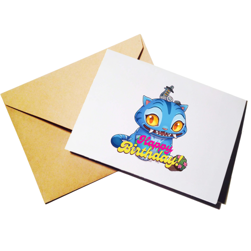 K-Pop Derpy Tiger & Sussie Magpie Birthday Card