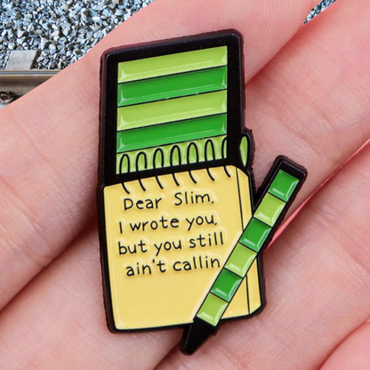 Stan Culture Dear Fan I Wrote You Enamel Pin Iconic Millennial 2000 Rap and Hip Hop Lyrics Letter Enamel Pin