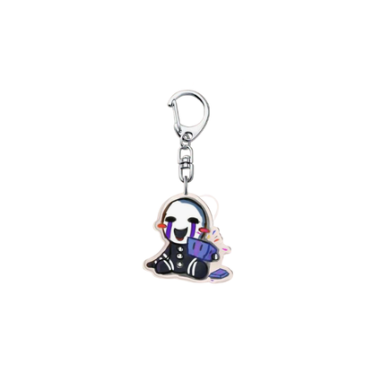 Five Nights at Freddy's Mysterious Puppet or Creepy Possessed Doll i Spooky Black & White Acrylic Keychain and Indie Horror Game Inspired Charm