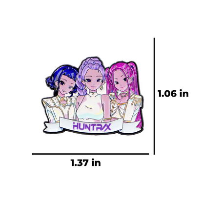 HUNTR/X Rumi, Mira, Zoey K-Pop Demon Hunter - Anime Fan Art Collectible Enamel Pin or Broch