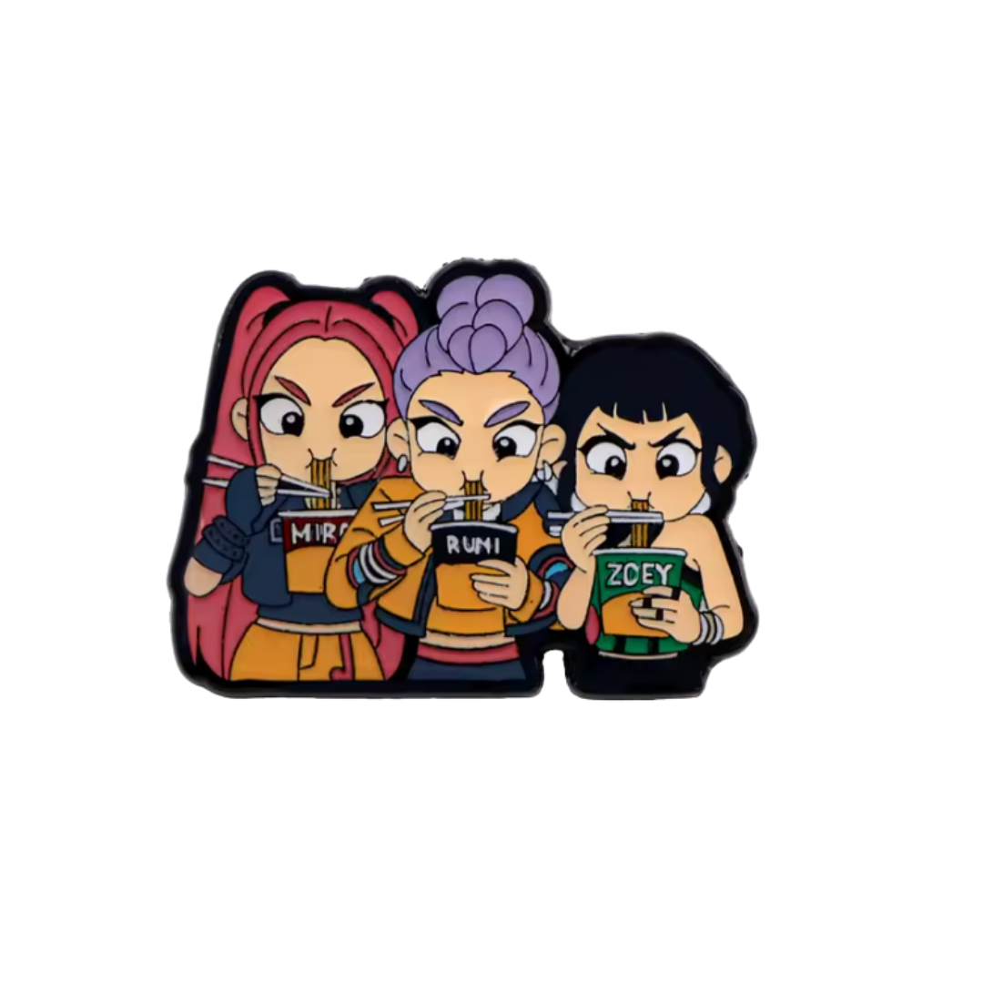 Mira, Rumi, Zoey Fandom Kpop Ramen Cup of Noodles Enamel Lapel Pin or Brooch