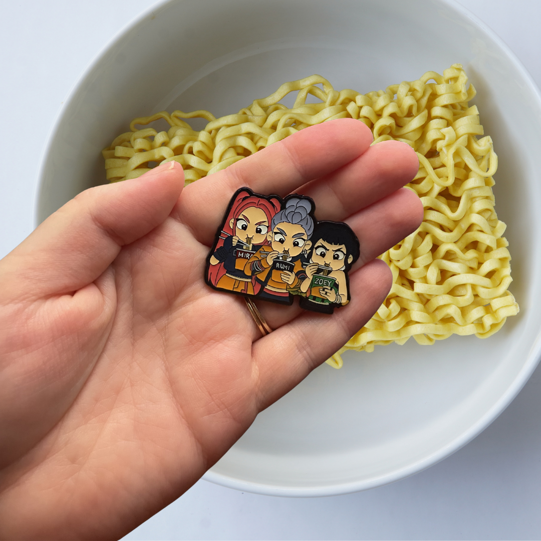 Mira, Rumi, Zoey Fandom Kpop Ramen Cup of Noodles Enamel Lapel Pin or Brooch