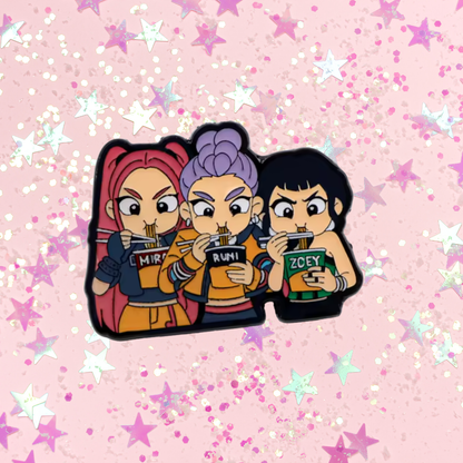 Mira, Rumi, Zoey Fandom Kpop Ramen Cup of Noodles Enamel Lapel Pin or Brooch