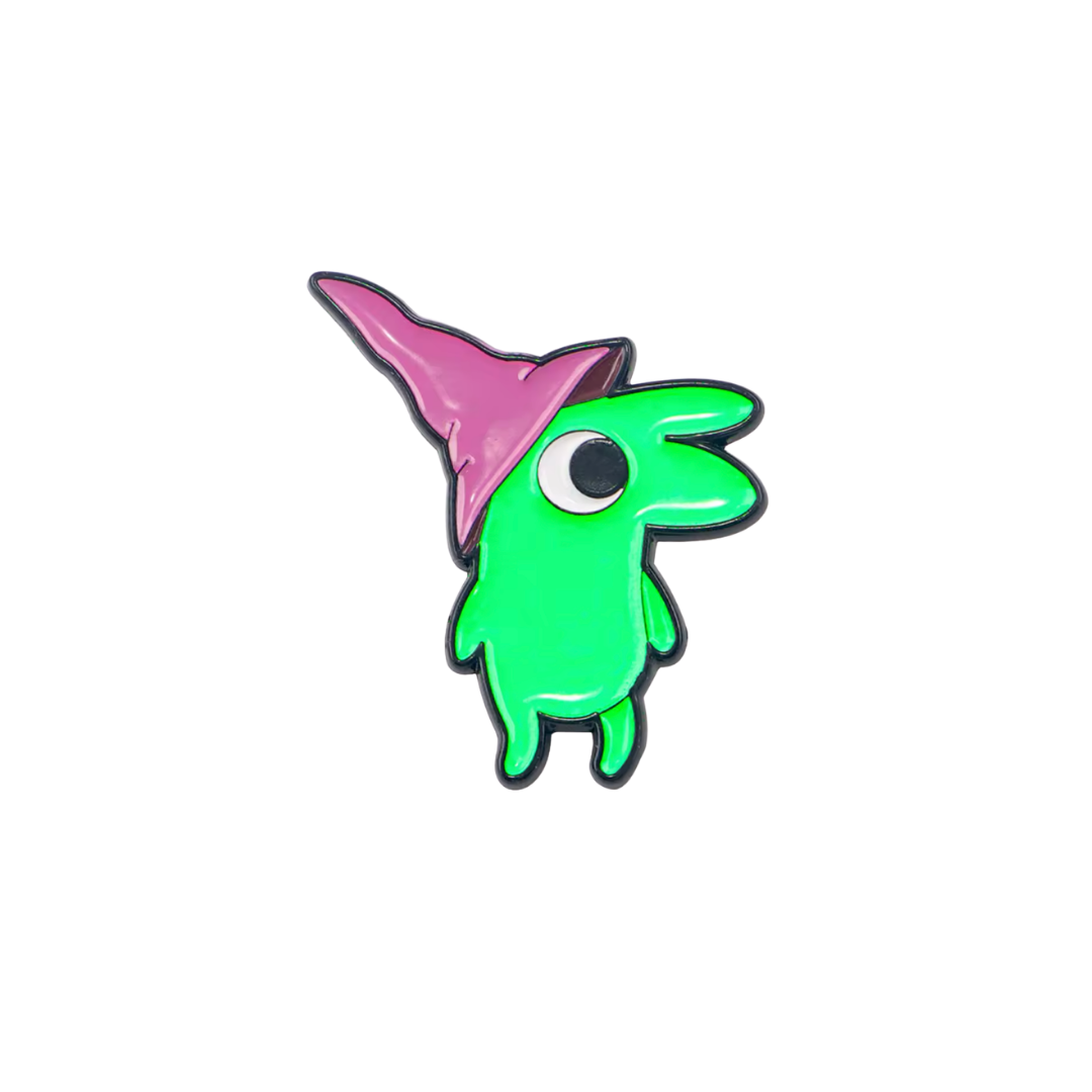 Grumpy Green Surrealist Creature Enamel Pin Cartoon Pin Surreal Indie Animation Collectible Funny Gift for Fans