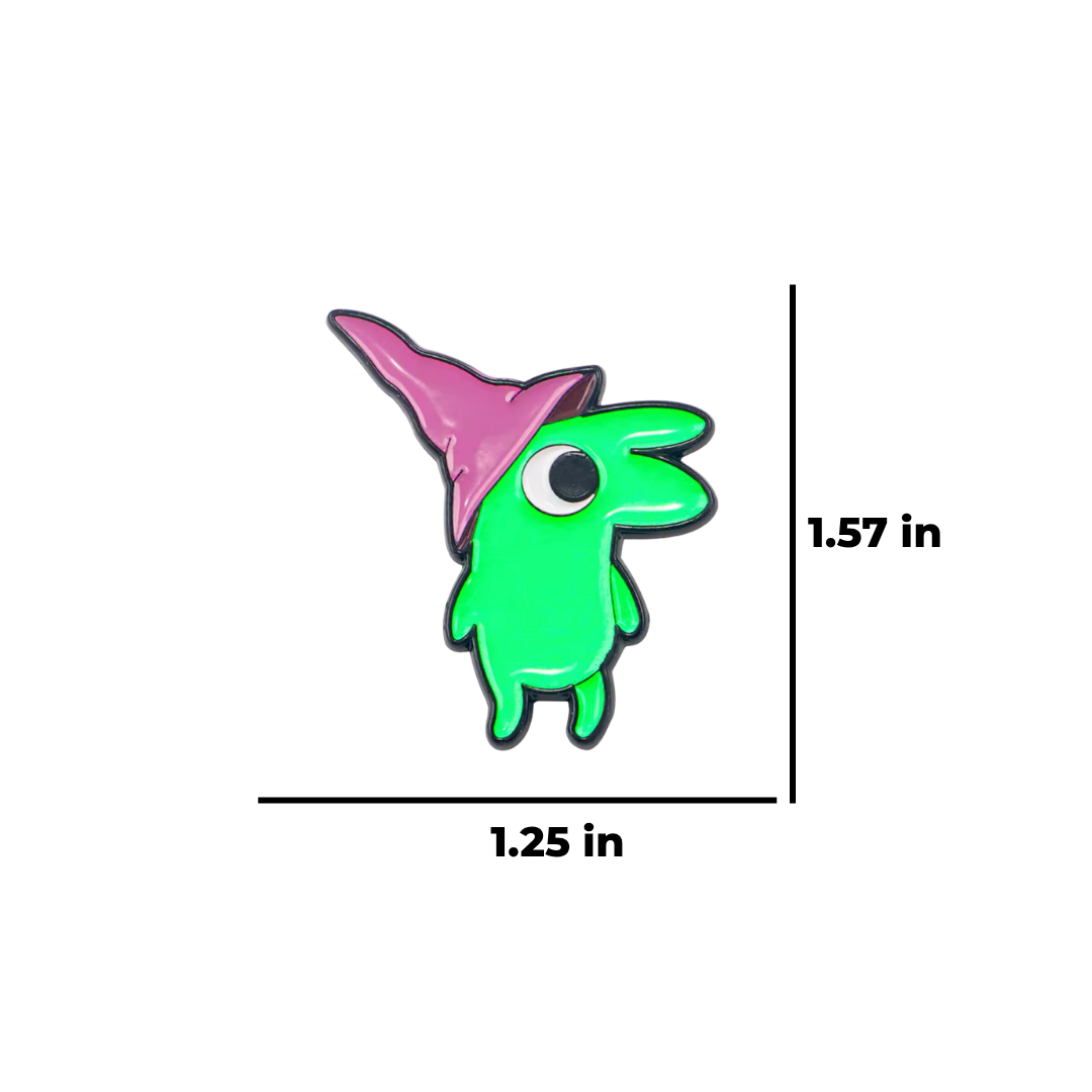 Grumpy Green Surrealist Creature Enamel Pin Cartoon Pin Surreal Indie Animation Collectible Funny Gift for Fans