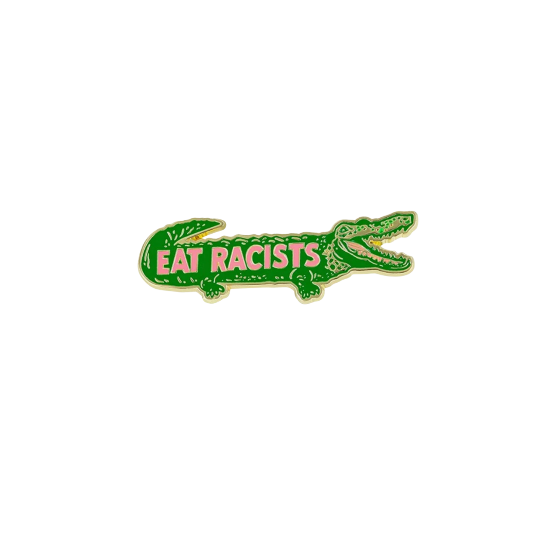 Statement Alligator Enamel Pin Anti-Racism Social Justice Activist Brooch Unique Political Lapel Pin for Protest & Solidarity