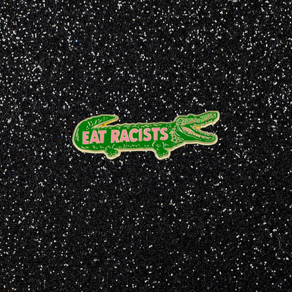 Statement Alligator Enamel Pin Anti-Racism Social Justice Activist Brooch Unique Political Lapel Pin for Protest & Solidarity