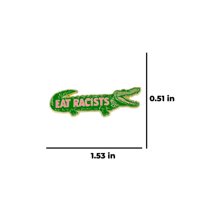 Statement Alligator Enamel Pin Anti-Racism Social Justice Activist Brooch Unique Political Lapel Pin for Protest & Solidarity