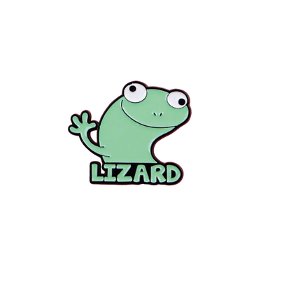 Funny Lizard Meme Enamel Pin for Backpacks "Brain Rot" TikTok Brooch Custom Aesthetic Lapel Pin for Meme Lovers