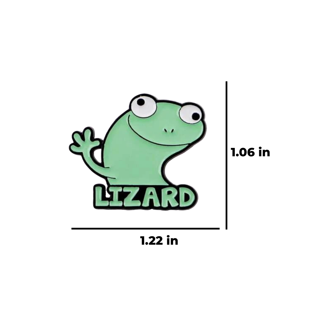 Funny Lizard Meme Enamel Pin for Backpacks "Brain Rot" TikTok Brooch Custom Aesthetic Lapel Pin for Meme Lovers