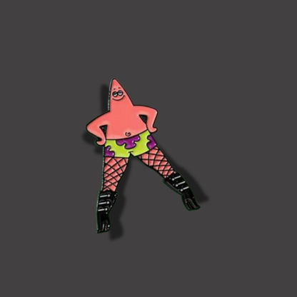 Patrick Star in Heels Enamel Pin Funny Meme Pin Goofy Goober High Heels Cartoon Accessory & Gift