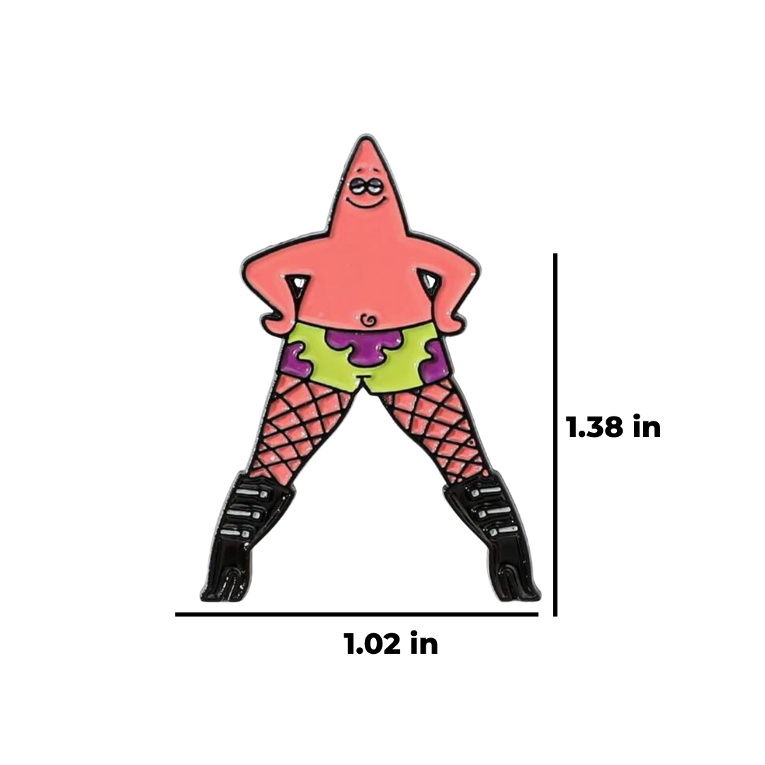 Patrick Star in Heels Enamel Pin Funny Meme Pin Goofy Goober High Heels Cartoon Accessory & Gift