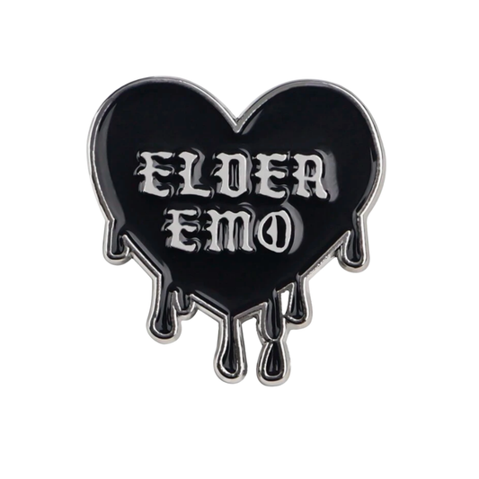 "Elder Emo" Enamel Pin - Funny Emo Music Nostalgia & Millennial Humor Lapel Pin
