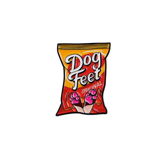 Dog Feet Chips Funny Dog Paw that smell like Corn Chips Snacks Enamel Pin or Lapel Badge for Sarcastic Pet Lovers