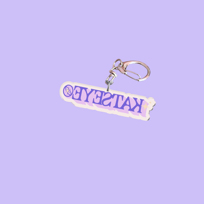 Global Katseye K-Pop Girl Group Star Purple Eye with a Cute Y2K Aesthetic Acrylic Keychain Soft Is Strong Inspired Charm