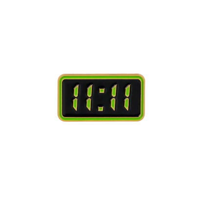 11:11 Make A Wish and Angel Number Manifestation Digital Alarm Clock for Aesthetic Lucky Charm and Spiritual Alignment Enamel Pin and Lapel Badge