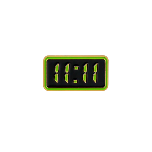 11:11 Make A Wish and Angel Number Manifestation Digital Alarm Clock for Aesthetic Lucky Charm and Spiritual Alignment Enamel Pin and Lapel Badge