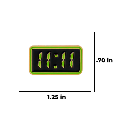 11:11 Make A Wish and Angel Number Manifestation Digital Alarm Clock for Aesthetic Lucky Charm and Spiritual Alignment Enamel Pin and Lapel Badge