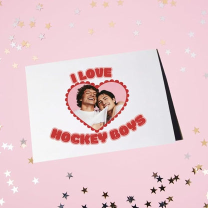 Heated Rivalry I Love Hockey Boys Card