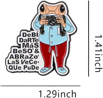 Bad Bunny DtMF Pin - "More Kisses and Hugs" Viral Lyric Enamel Pin