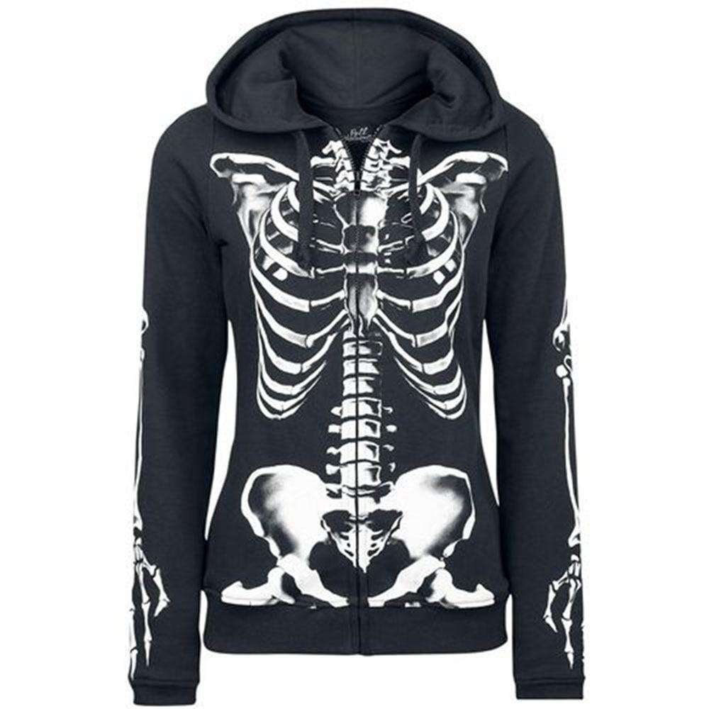 Gothic Halloween Skull Hoodie Sweatshirt