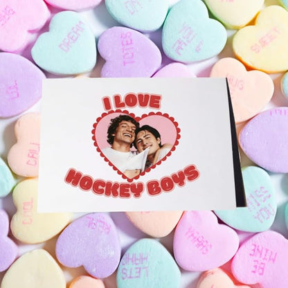 Heated Rivalry I Love Hockey Boys Card