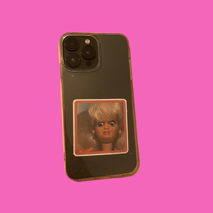 Viral Sarcastic Meme Reaction of a Surprised Doll Face Sticker Thats a Funny Out of Control Girl Aesthetic Waterproof Vinyl for Laptops, Kindles & Water Bottles