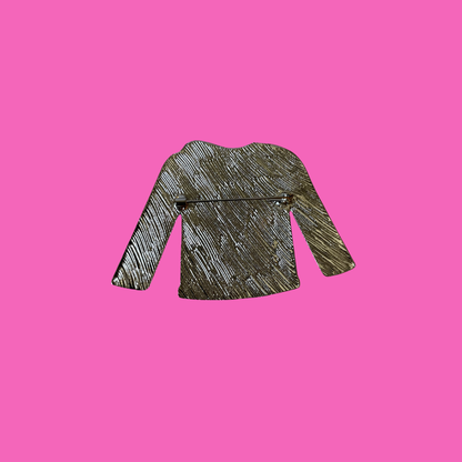 Pink and Green Sorority Sweater with Ivy Leaf Boule Cardigan a 1908 Historic Sisterhood Pin or Enamel Lapel Badge