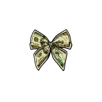 Hundred-Dollar Bill Sassy and Trendy Bow Money & Cash Stack Enamel Pin Lapel Badge for Entrepreneurs & Hustlers