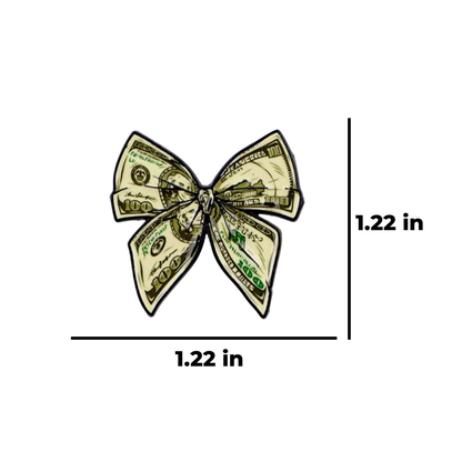 Hundred-Dollar Bill Sassy and Trendy Bow Money & Cash Stack Enamel Pin Lapel Badge for Entrepreneurs & Hustlers