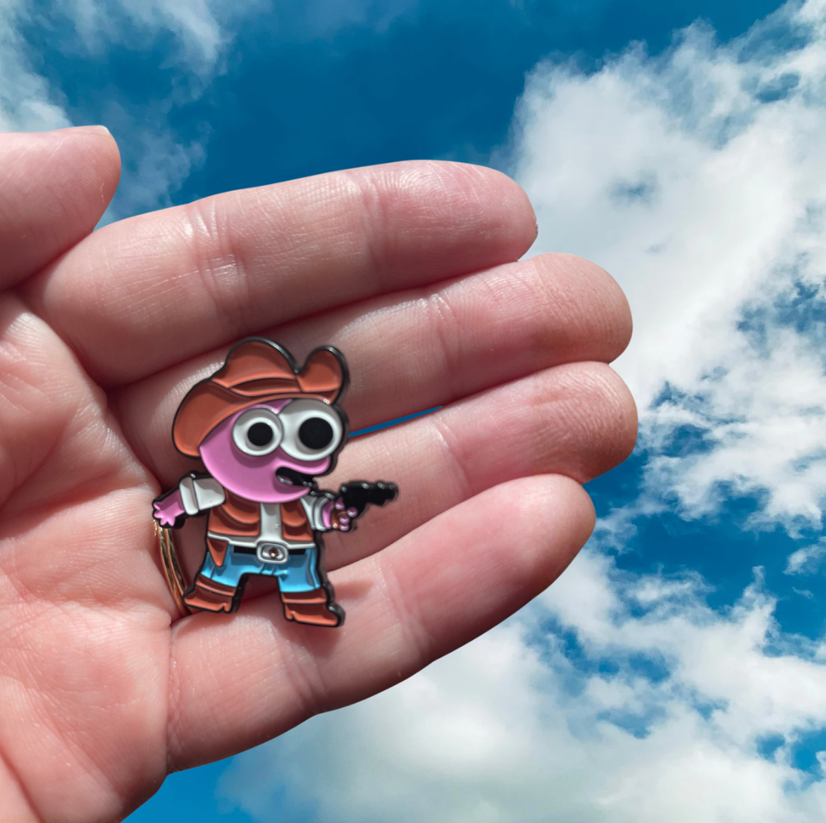 Pim Cowboy Enamel Pin from Smiling Friends Surreal Indie Animation Cartoon Collectible Funny Gift for Fans