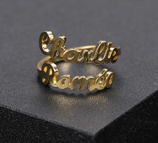 YOU + ME Personalized Name Ring