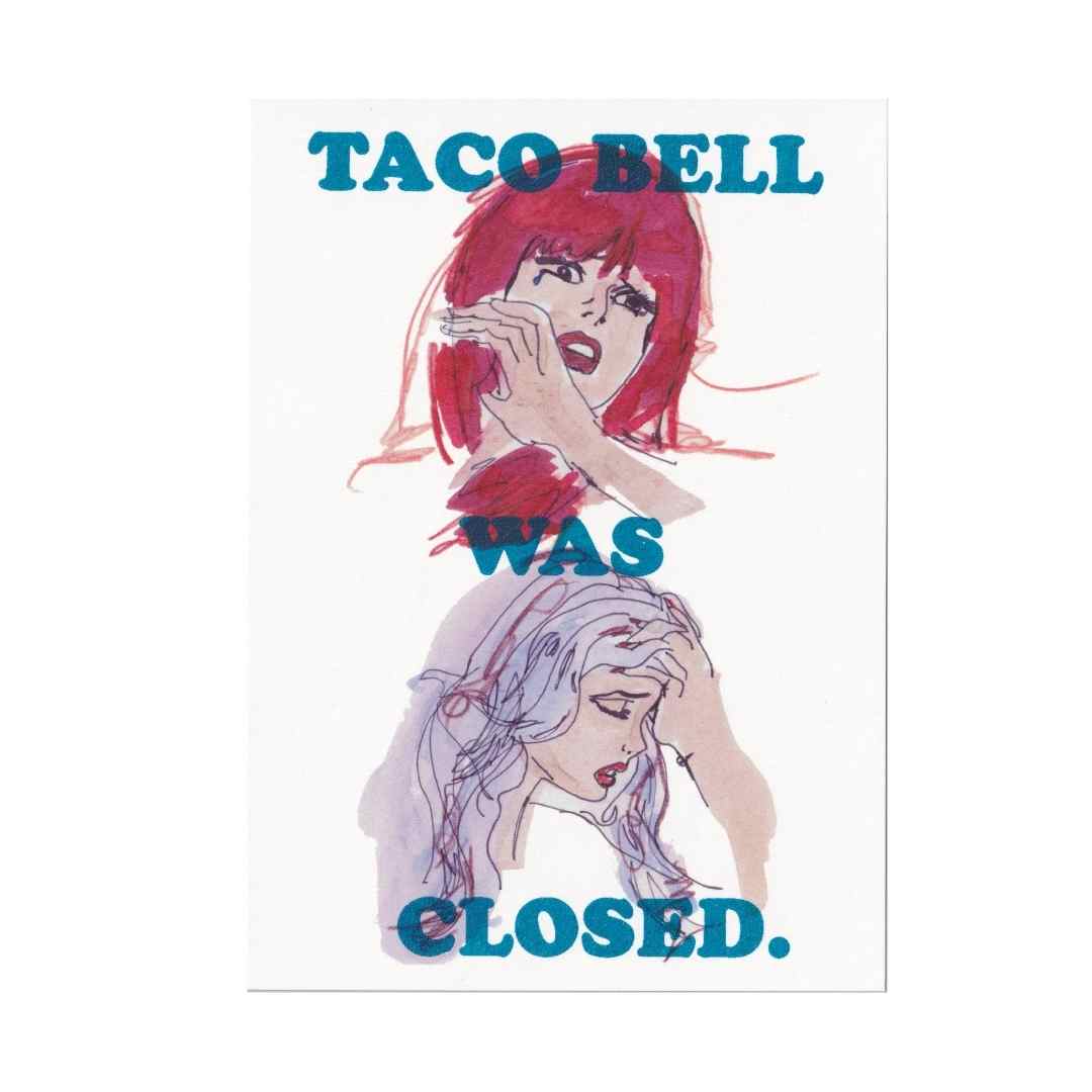 Taco Bell Was Closed Red and Purple Thermography 5x7 Print