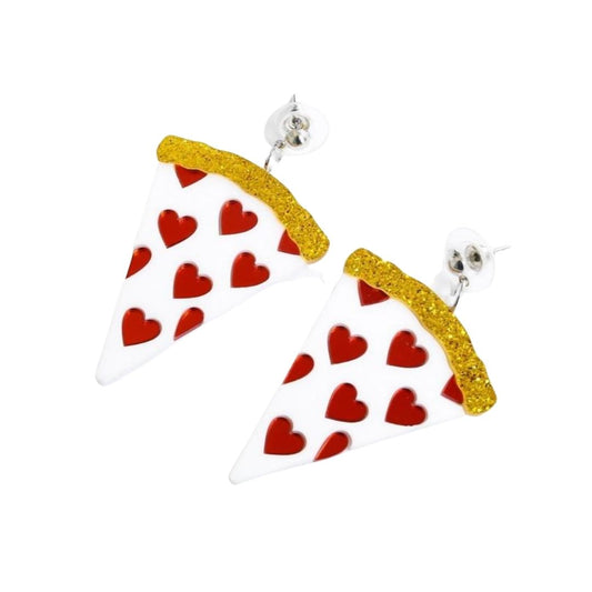 Sparkle Pizza Acrylic Earrings
