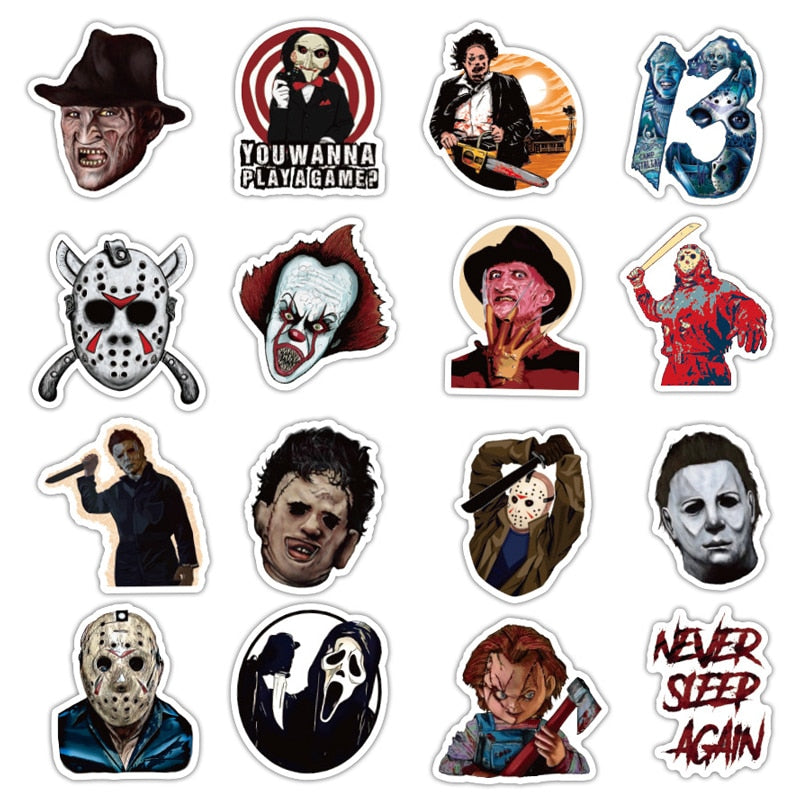 Horror Movie Stickers 10/30/50pcs/pack
