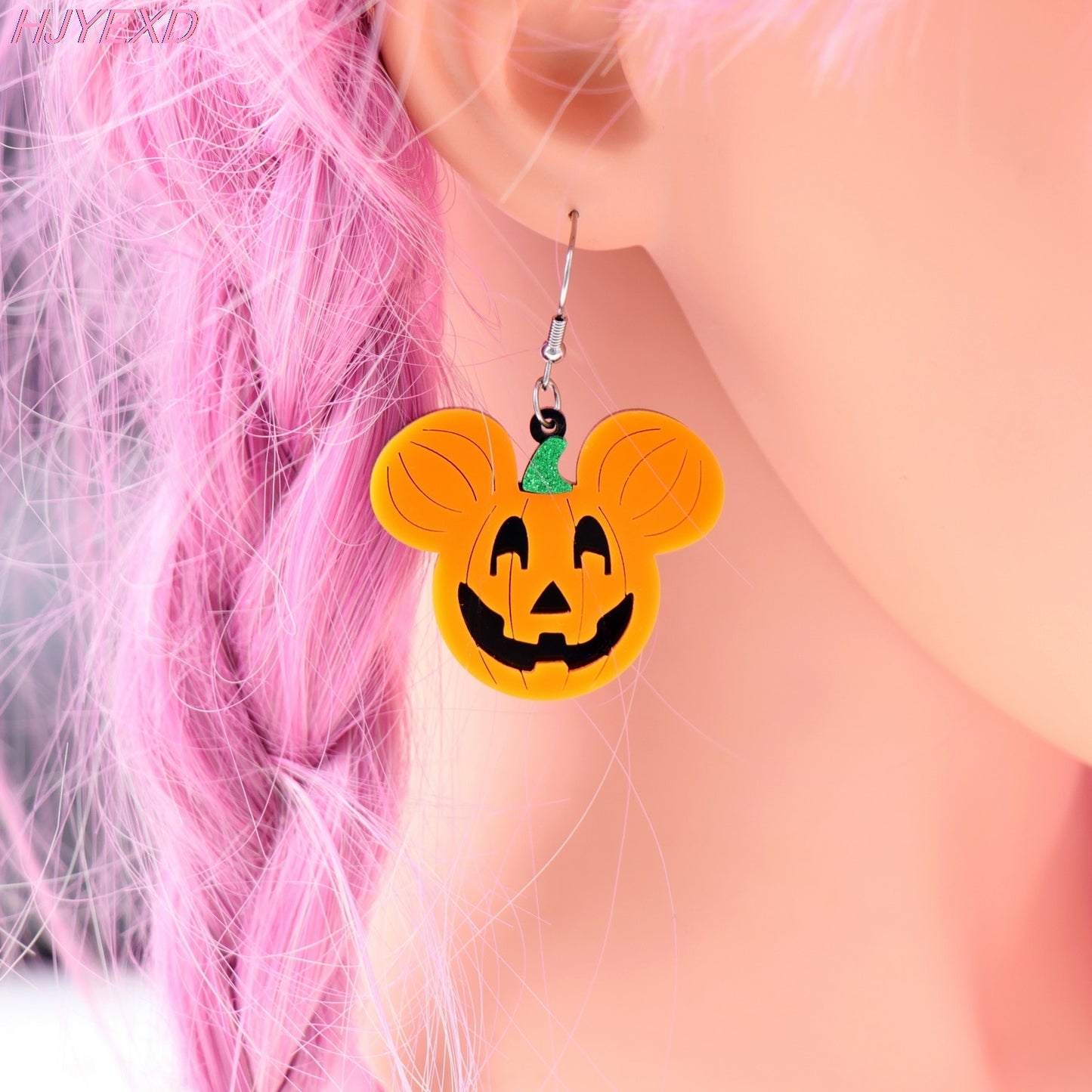 Halloween Pumpkin Mouse Dangle Earrings