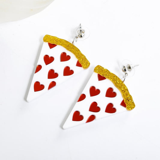 Sparkle Pizza Acrylic Earrings